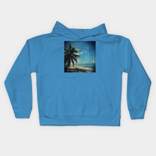 Caribbean Blue digital Artwork Isla Saona Tribute Kids Hoodie